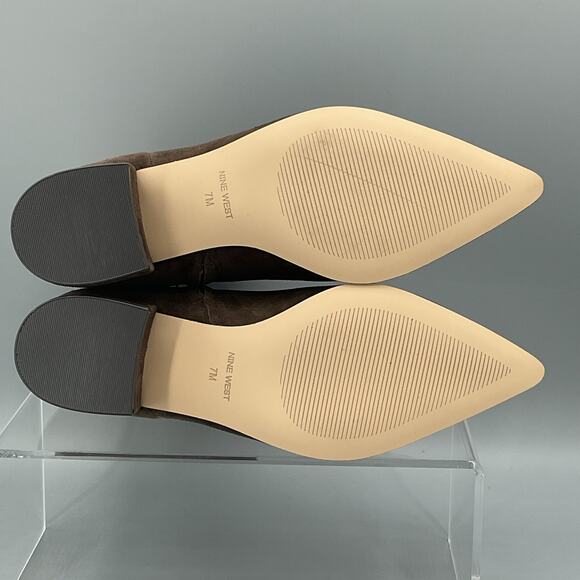 NEW Nine West Women Maribu Pointy Toe Dress Ankle Boot Brown Size 7M - Picture 8 of 10